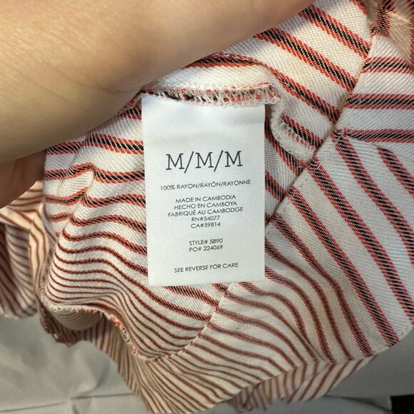 Cabi Carnival Top Puff Sleeve Smocked Back Long Sleeve Striped #5890 Medium - Picture 8 of 8